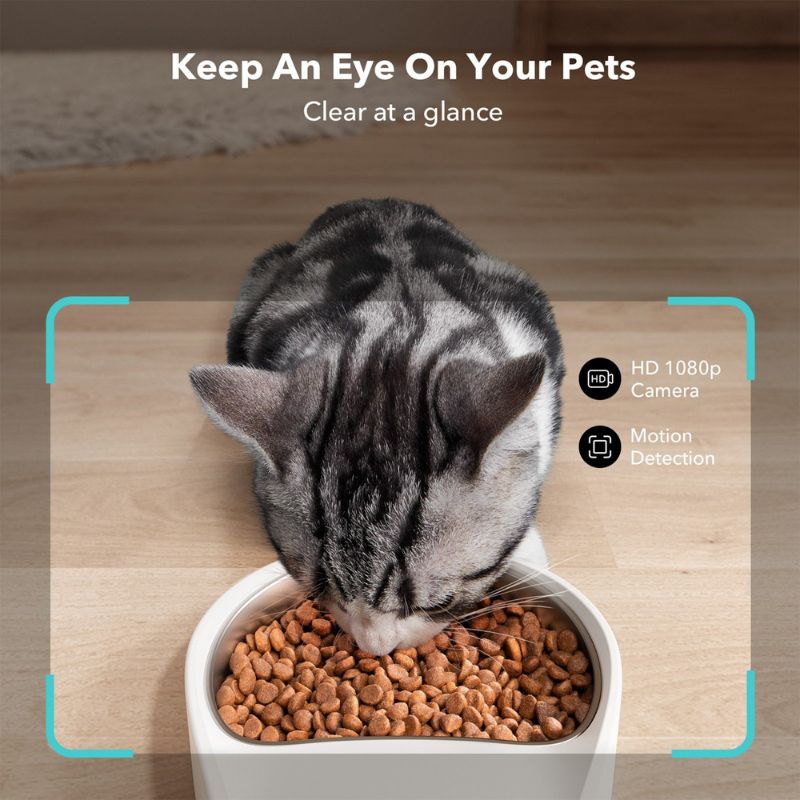 Petlibro Granary WIFI 2.4g & 5G Automatic Cat & Dog Feeder + 3 Pet Food Desiccant Bags, White, 5-L